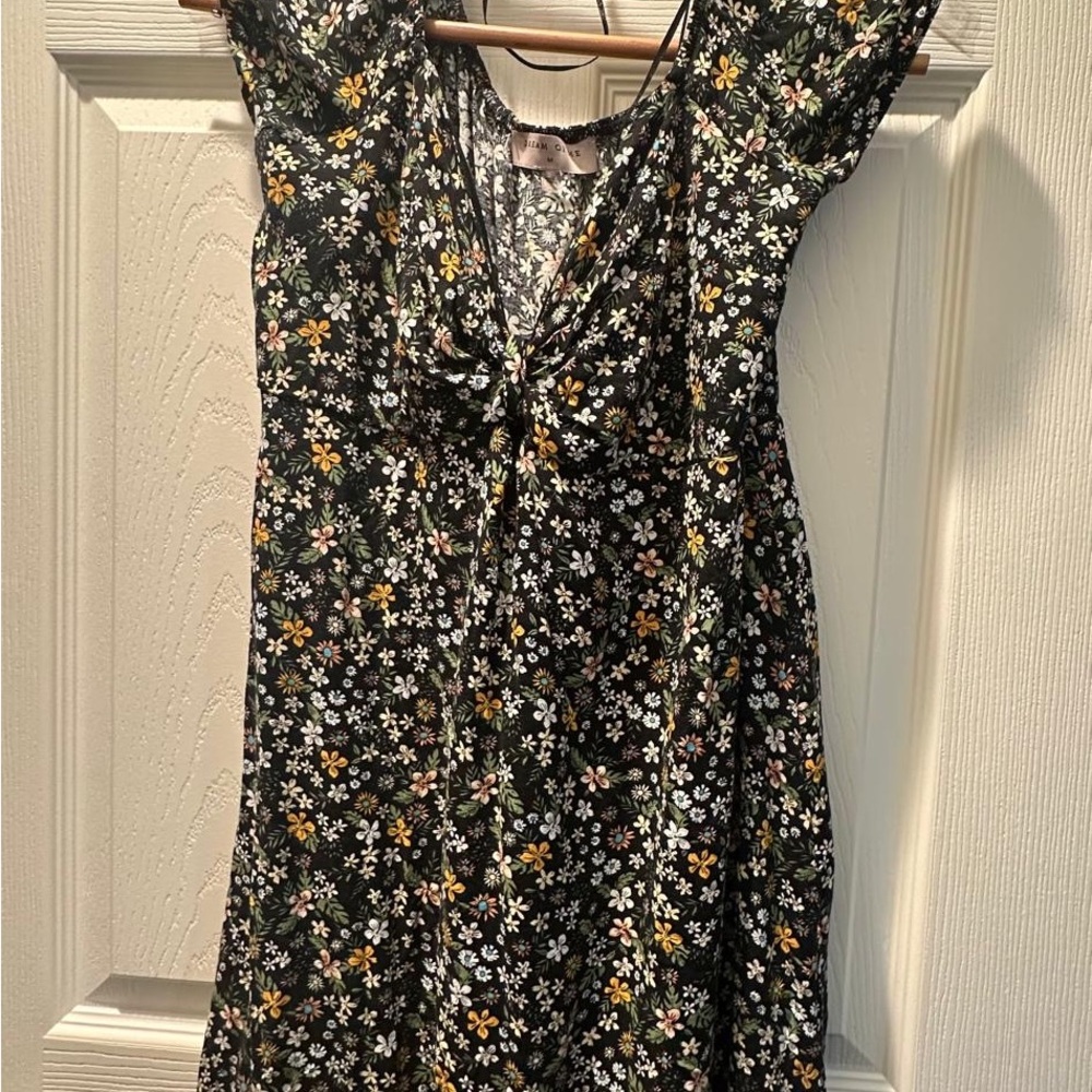 Floral Black Mini Dress